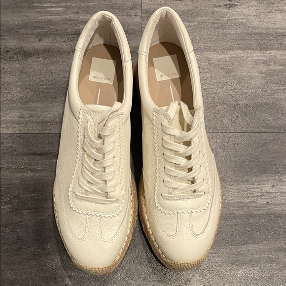 Dolce Vita Off-White Lace-Up Sneakers - Picture 1 of 5